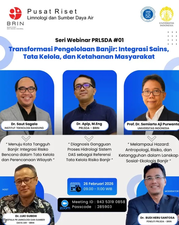Webinar PRLSDA #01 Bahas Transformasi Pengelolaan Banjir Berbasis Integrasi Sains dan Tata Kelola